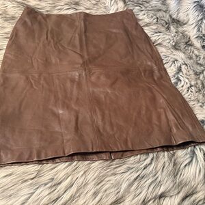 Talbots Brown Leather Pencil Skirt